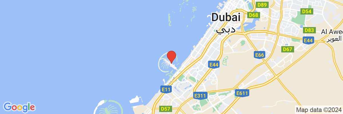Na mape · Hotel Hyatt Andaz Dubai The Palm
