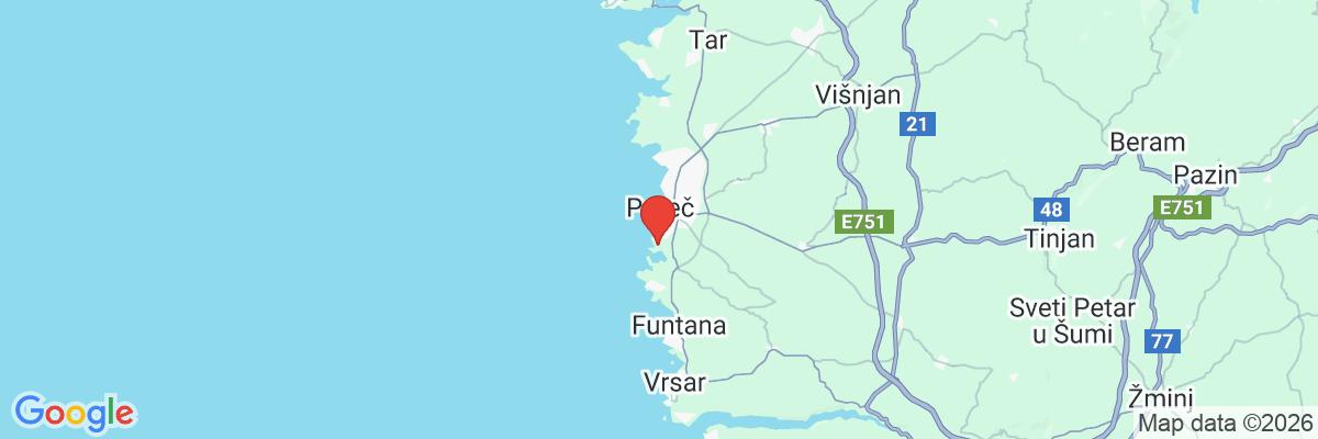 Na mape · Apartmány Bellevue Plava Laguna