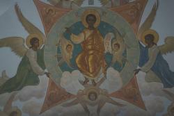 Historická freska z kostola Osios Loukas.
