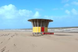 Pláž Blankenberg v Belgicku.