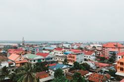 Mesto kratie na rieke Mekong. Kambodža.