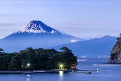 Hora Fuji a jazero. Japonsko.