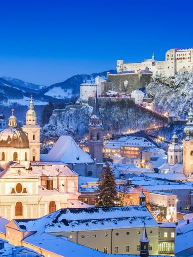 Salzburg a čerti - pohľad na mesto