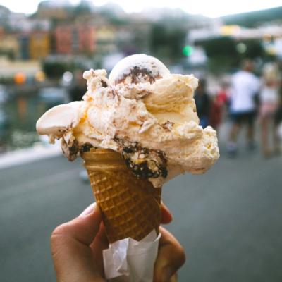 Zmrzlina v meste Rabac.