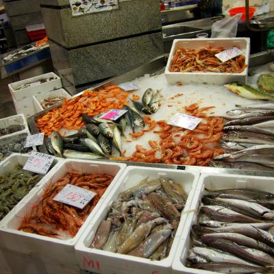 Ryby na trhu v Pule.