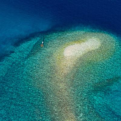 Národný park Brijuni s tyrkysovým morom.