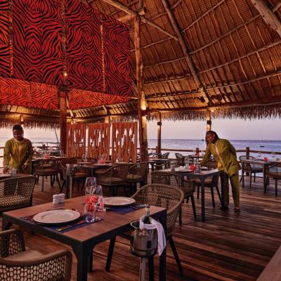 Reštaurácia hotela RIU Jambo na ostrove Zanzibar.