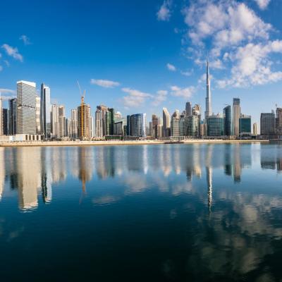 Panoramatický Dubai Creek, Spojené arabské emiráty.