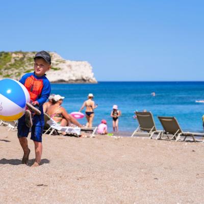 Pláž pri hoteli Blue Sea Island, Rodos