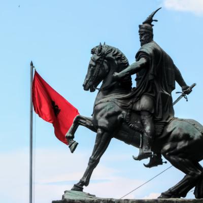 Socha albánskeho hrdinu Skanderbega