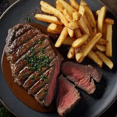Steak s hranolkami.