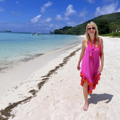 Norika Fedorová na pláži pri Club Med Seychelles