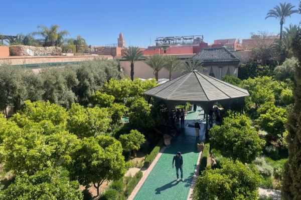 Zelené záhrady v Marrákeši.