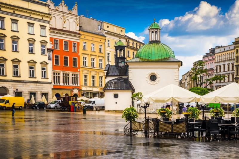 Hlavné námestie Krakova - Rynek Glowny, Poľsko