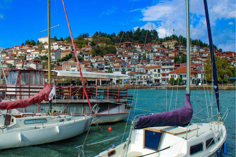 Ohrid - lode a domy