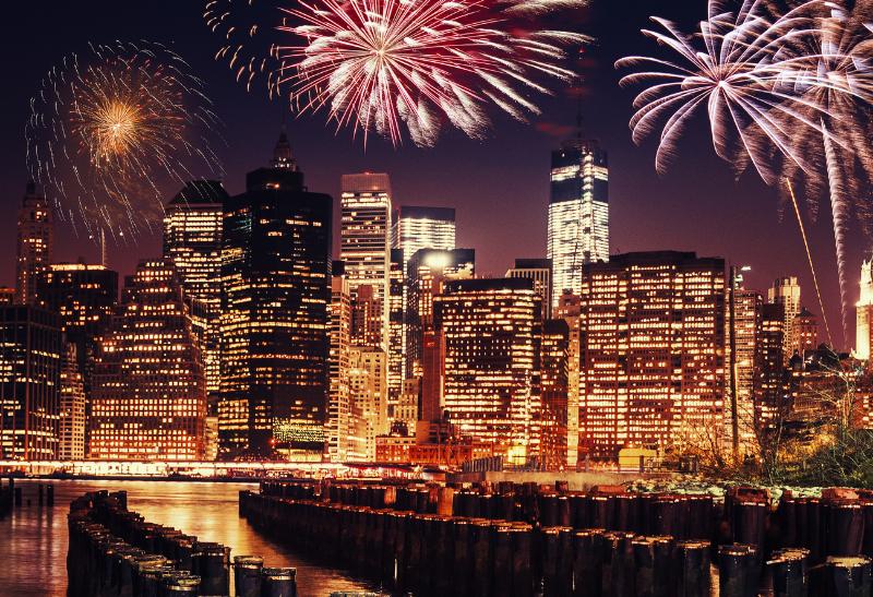 Ohňostroj v New Yorku.