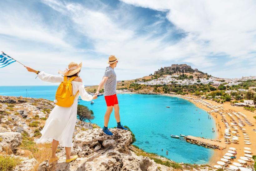 Párik na dovolenke pri Lindose, Rodos