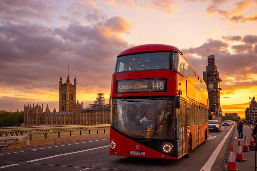 Červený autobus v Londýne