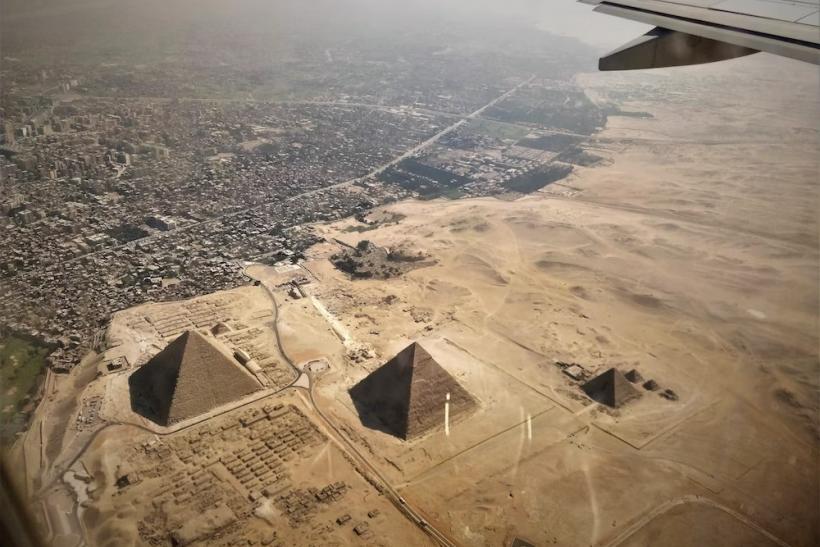Káhira a Gíza - pohľad z výšky. Egypt