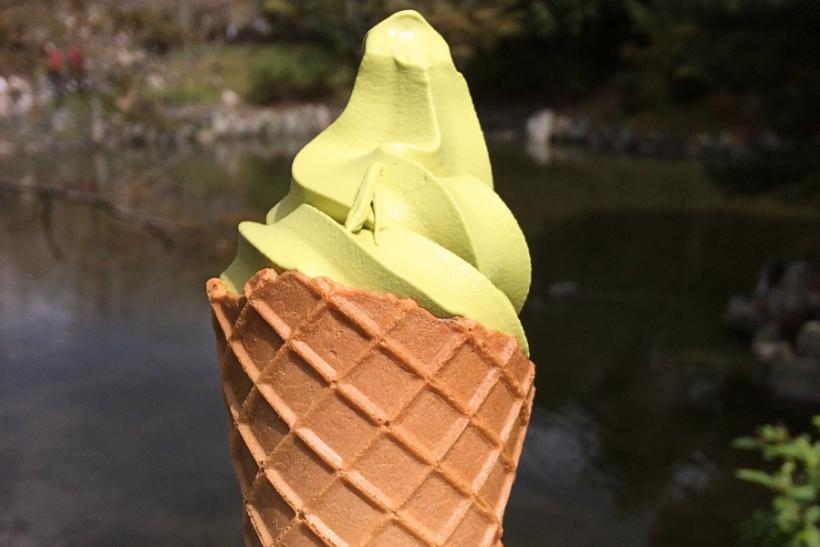 Matcha zmrzlina. Japonsko