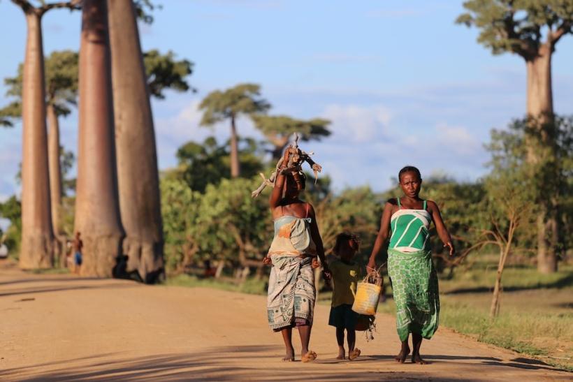 Obyvatelia Madagaskaru zachytený na ceste.