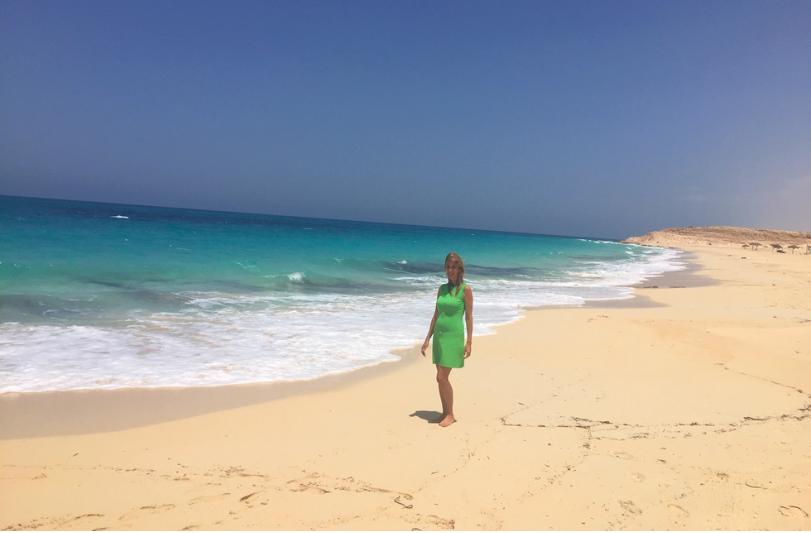 Norika Fedorová na pláži v Marsa Matrouh. Egypt