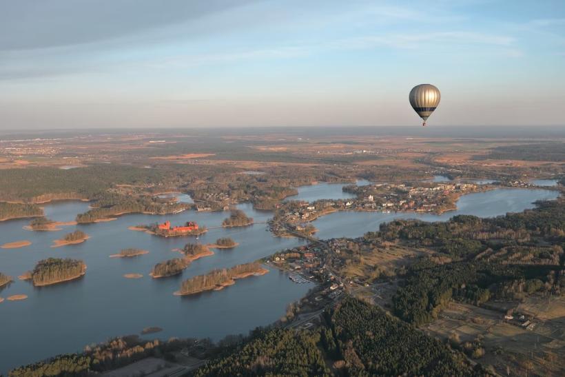 Pohľad na Trakai z výšky