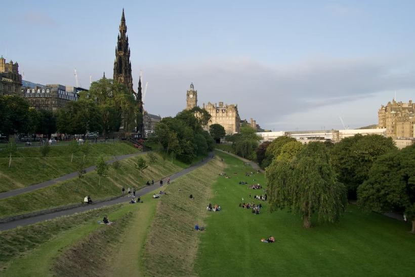 Princes Street Gardens. Škótsko