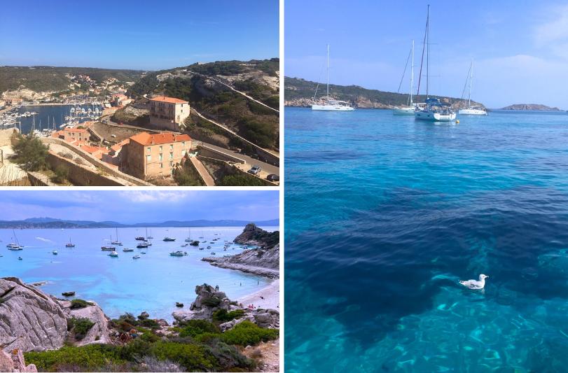 Tyrkysové more v súostroví La Maddalena a mesto Bonifacio na Korzike.