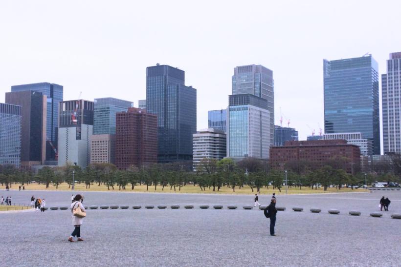 Centrálna časť mesta a výškové budovy. Tokio.