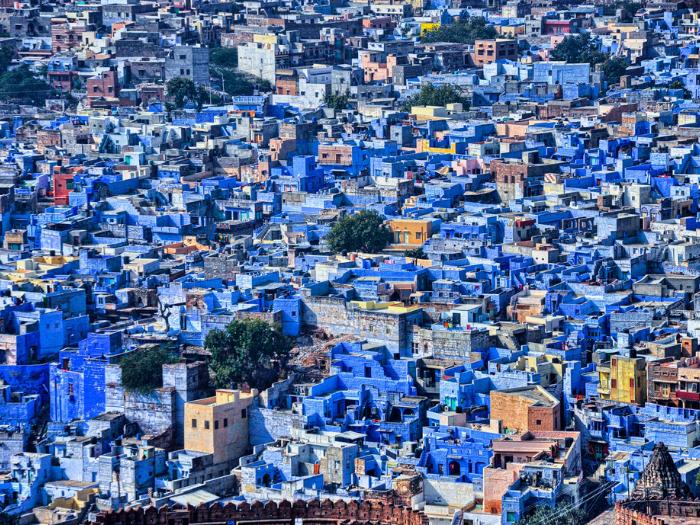 Modré mesto Jodhpur.