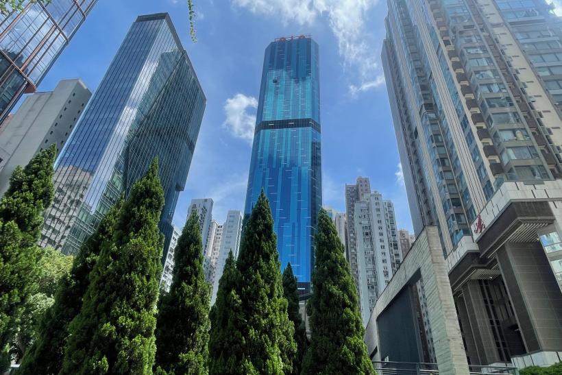 Mrakodrapy v Hongkongu.