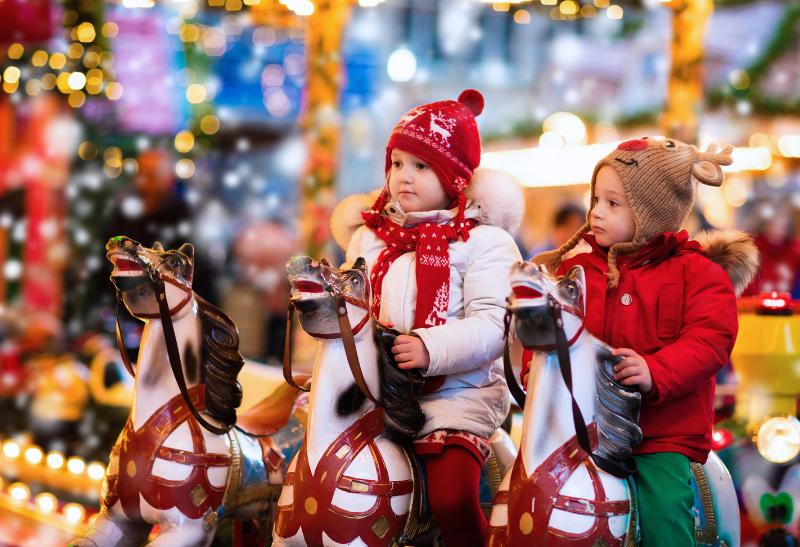 Deti a vianočné trhy.