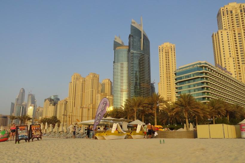 Dubai Marina beach.