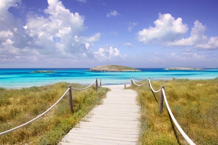 pláž na ostrove Formentera