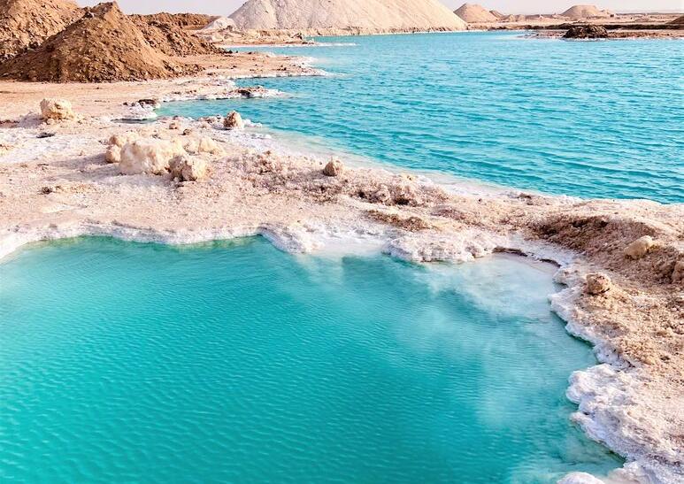 Soľné jazerá v Siwe. Egypt