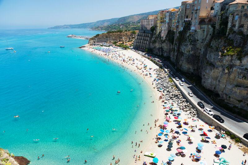 pláž v Kalábrií Tropea Beach