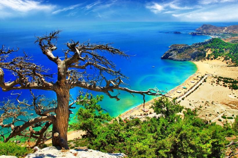 Pláž Tsambika na ostrove Rodos