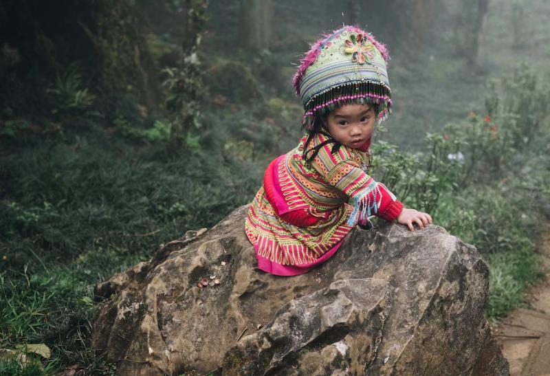 Vietnamské dievčatko z etnickej skupiny H´Mong.