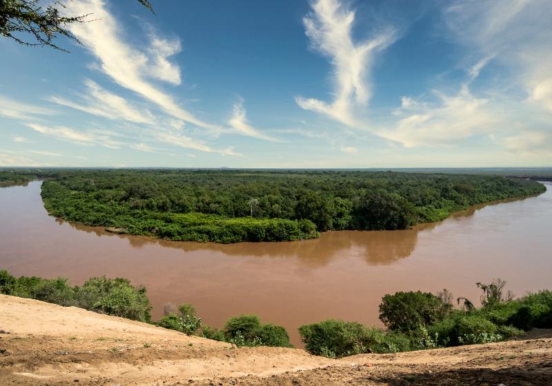 Údolie a rieka Omo.