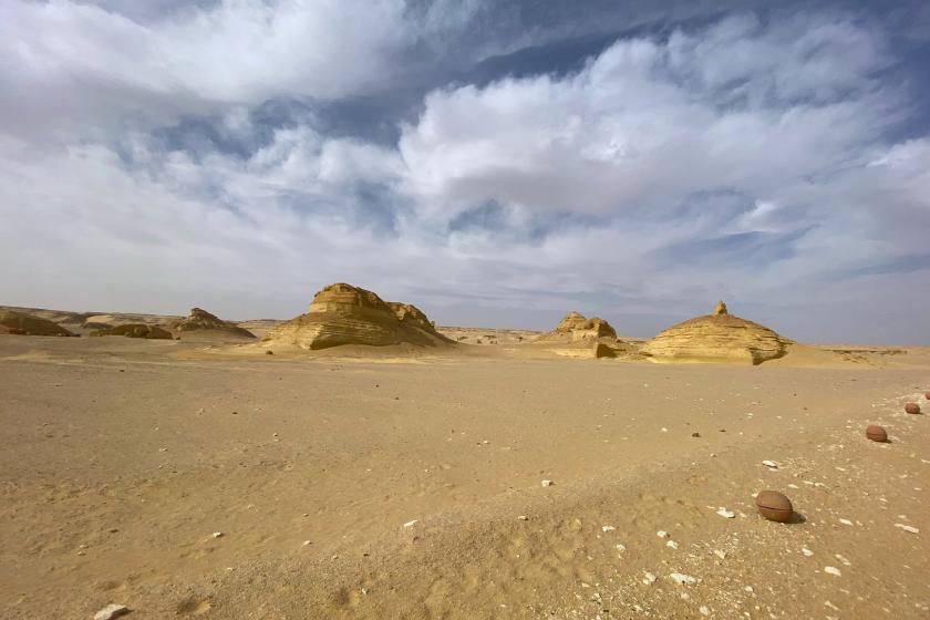 Piesková púšť v Egypte.
