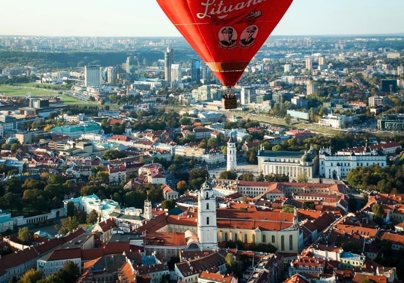 Mesto Vilnius z výšky, Litva
