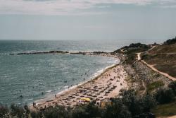 Pláž Eforie Sud v Rumúnsku.