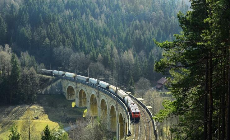 Semmeringský priesmyk- vlakový prejazd