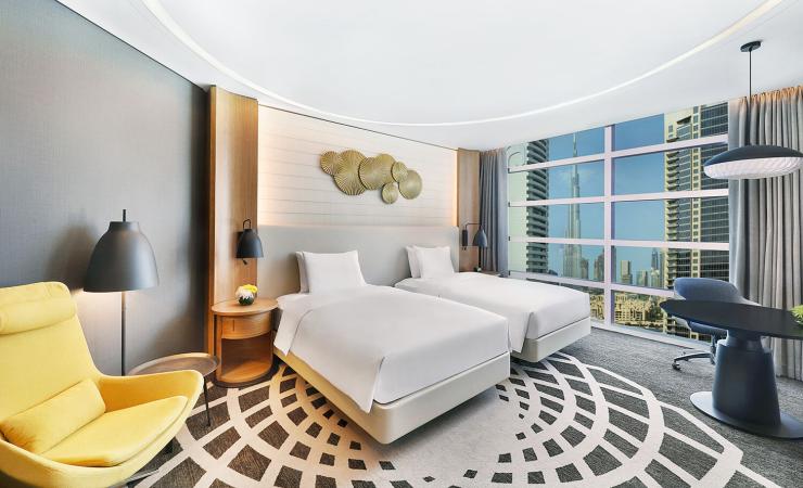 Izba Guest s výhľadom na Burj Khalifa v Doubletree by Hilton Dubai - Business bay