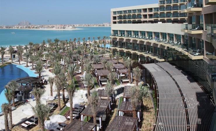 Pohľad na hotel Rixos The Palm Dubai a areál