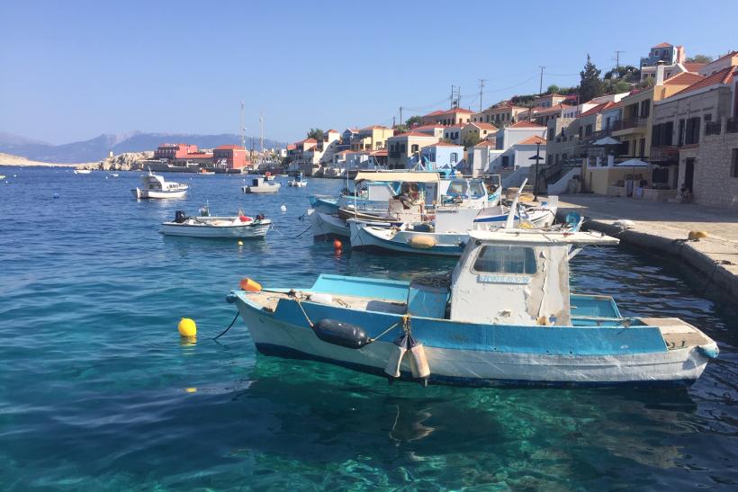 Loďky na ostrove Chalki.