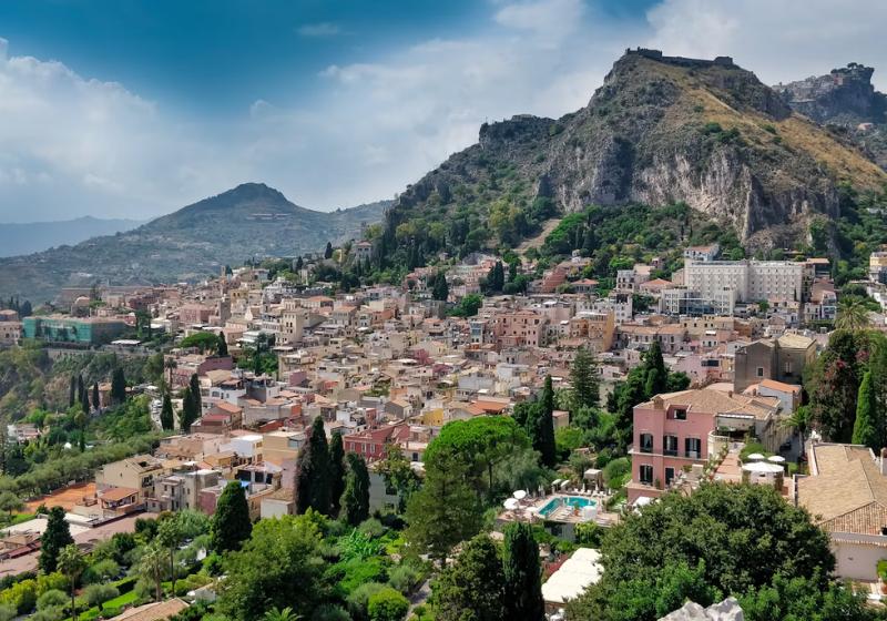 Mesto Taormina na Sicílii